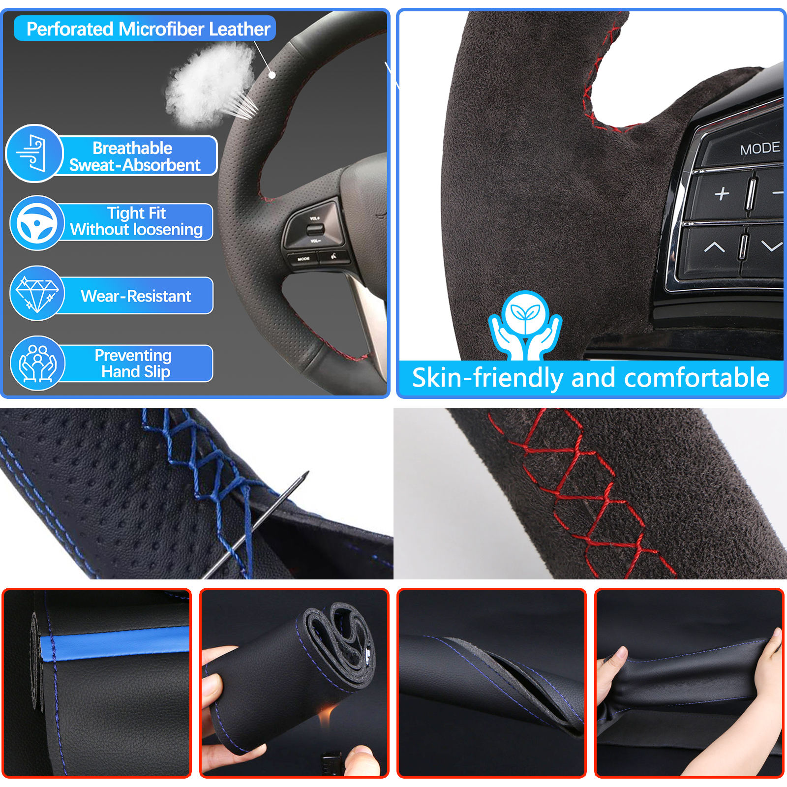 Microfiber Leather Suede Car Steering Wheel Cover for Holden Commodore Calais Caprice 2006-2013 | Ta